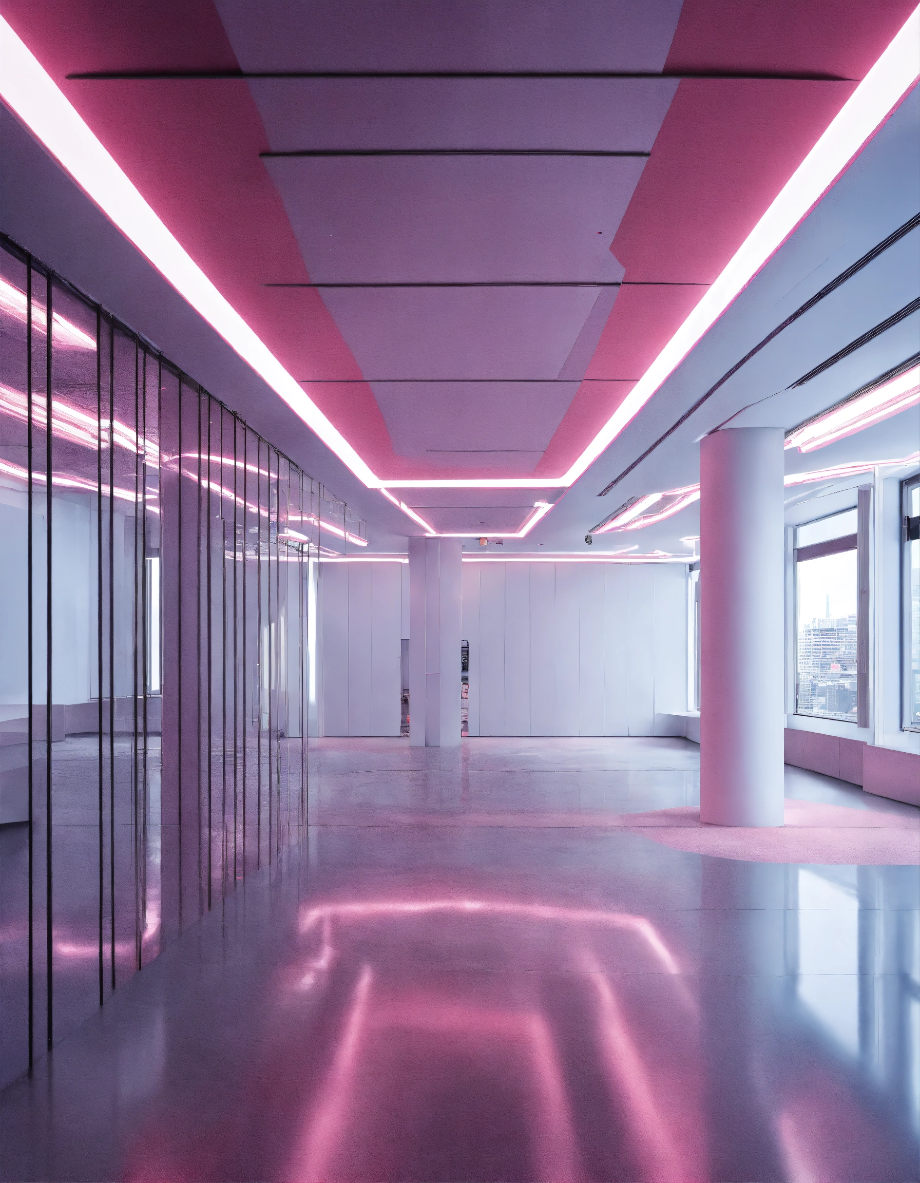 Wavy reflective ceiling design